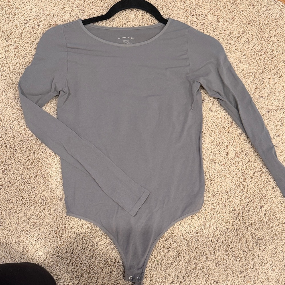 Gray Long Sleeve Bodysuit